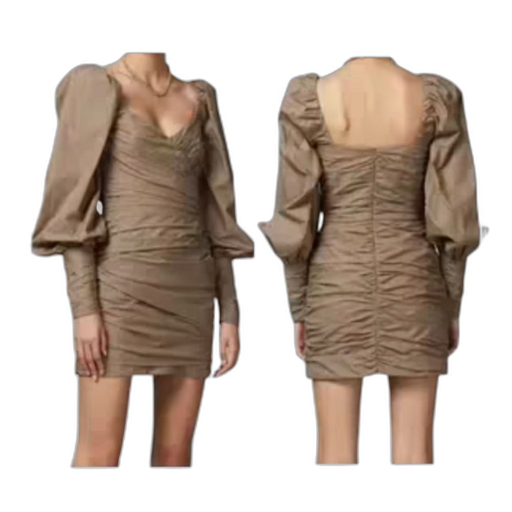 Bec & Bridge Winslowe Lined Mini Dress Evening Sweetheart Neckline Mocha Size 2